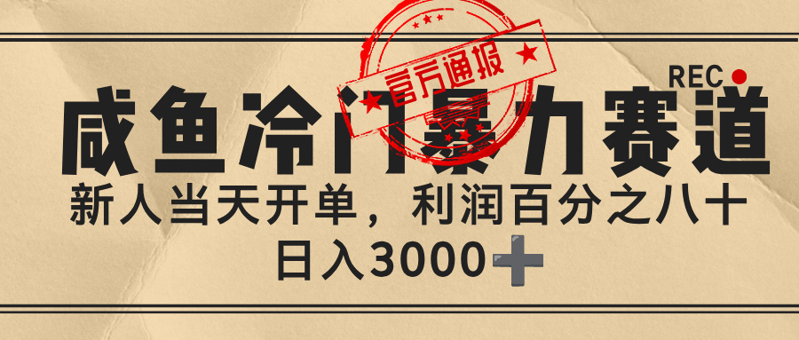 闲鱼，冷门暴力赛道，一单 80%利润，新人轻松日入 3000+-91搞钱